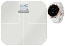 Garmin Index™-S2 Smart-Körperfett-Waage Bundle + Vivoactive 4S - GPS Fitness Smartwatch